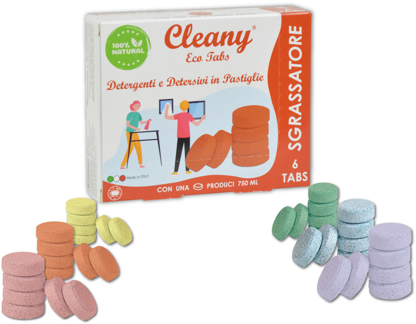 Cleany Eco Tabs - Sgrassatore universale igienizzante